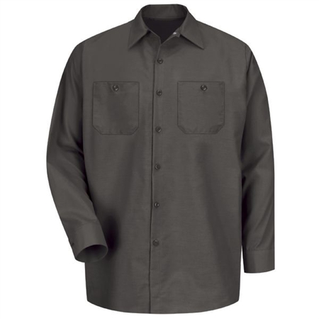 WORKWEAR OUTFITTERS Men's Long Sleeve Indust. Work Shirt Charcoal, Small SP14CH-RG-S